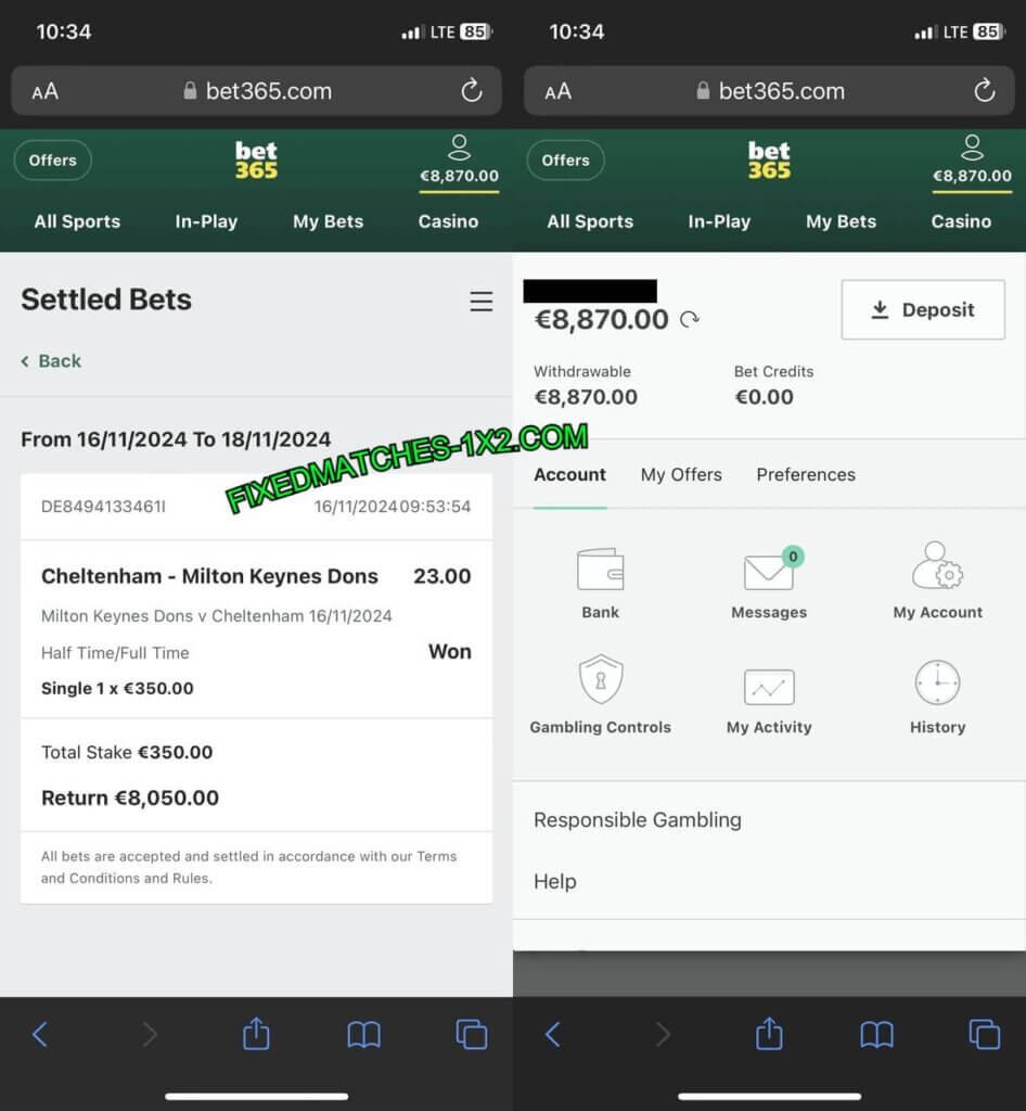 FIXED BETTING BET365 MATCH HTFT