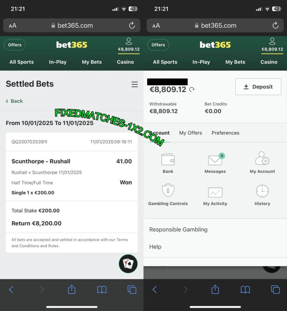 MANIPULATED BET365 FIXED MATCHES TIPS