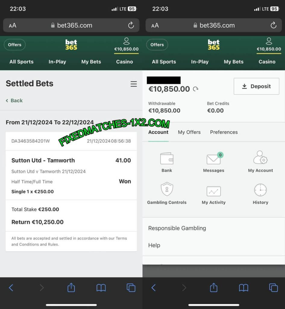 MANIPULATED HTFT FIXED BET365 TIPS