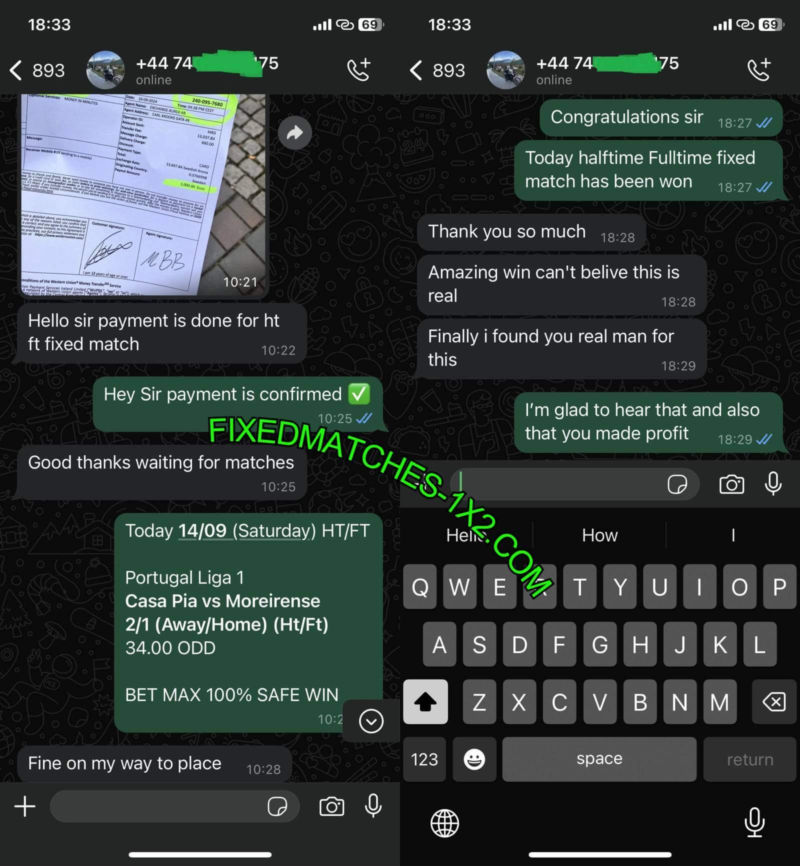 WHATSAPP FIXED MATCHES 1X2 TIPS