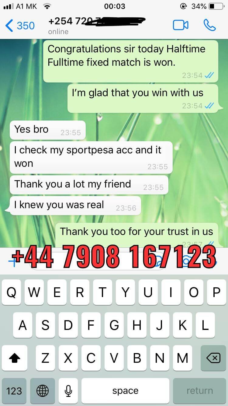 WhatsApp fixed matches proof 27 06