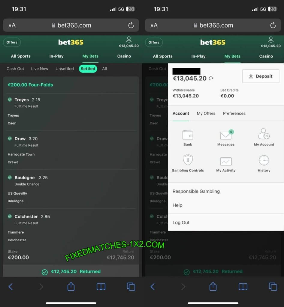 FIXED BETTING TIPS 1X2 ON BET365