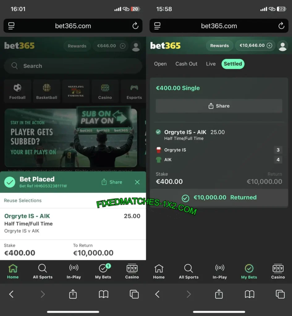 BET365 FIXED MATCH 1X2 TIP BET365 FIXED MATCH 1X2 TIP