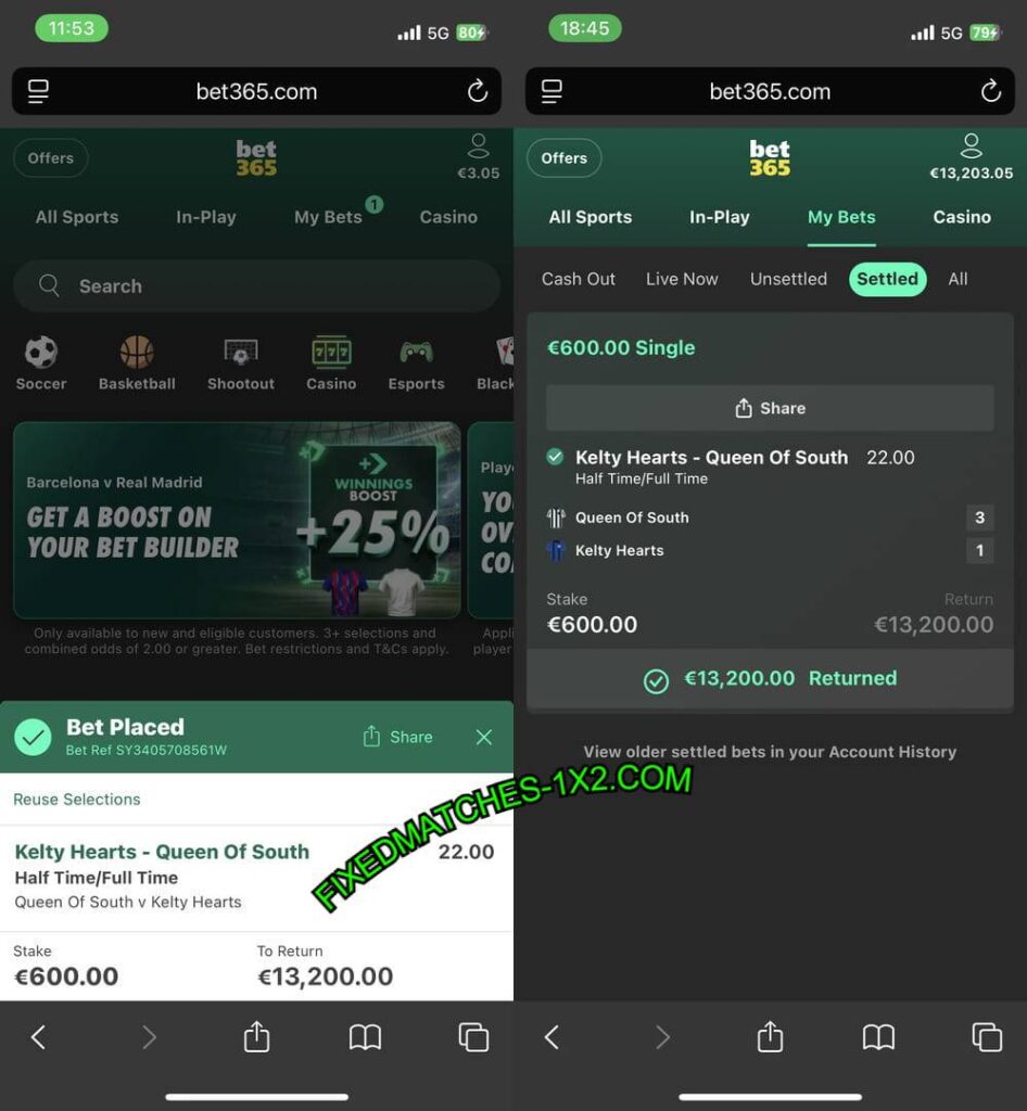 BET365 FIXED MATCHES 1X2 TIPS BET365 FIXED MATCHES 1X2 TIPS