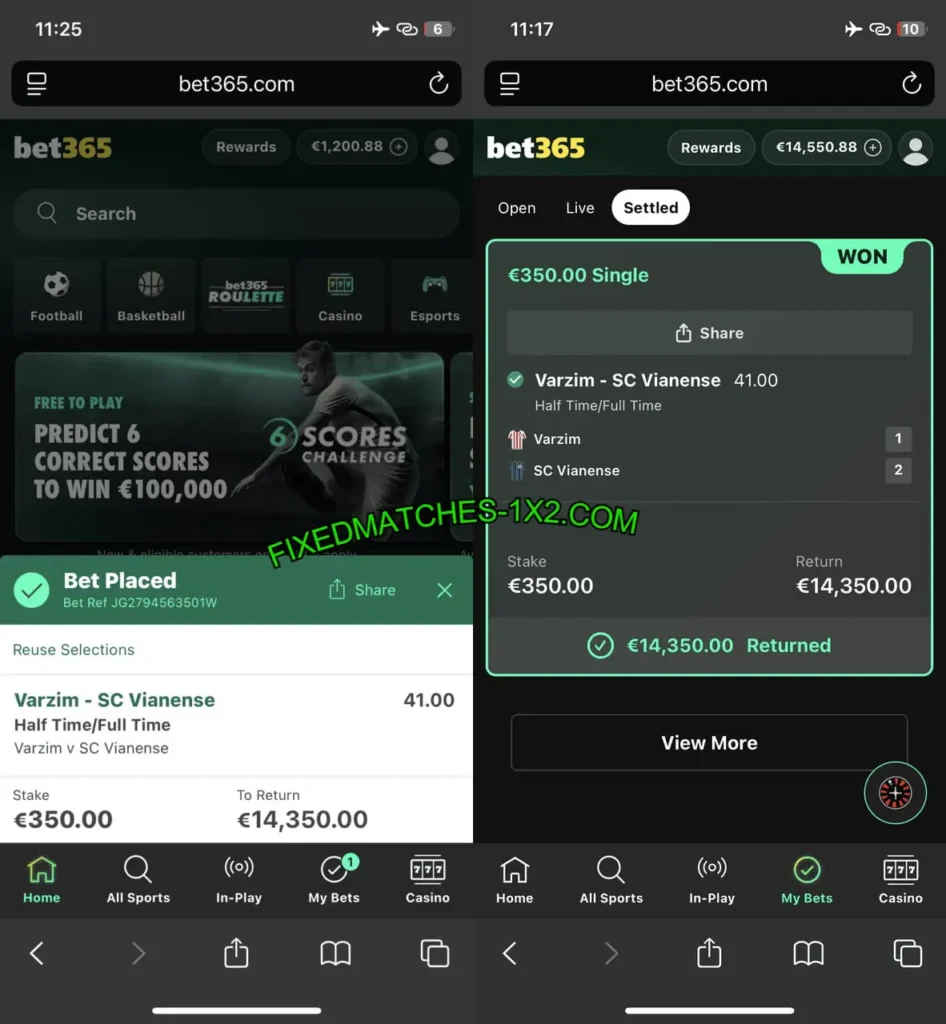 FIXED BET365 MATCHES 1X2 FIXED BET365 MATCHES 1X2