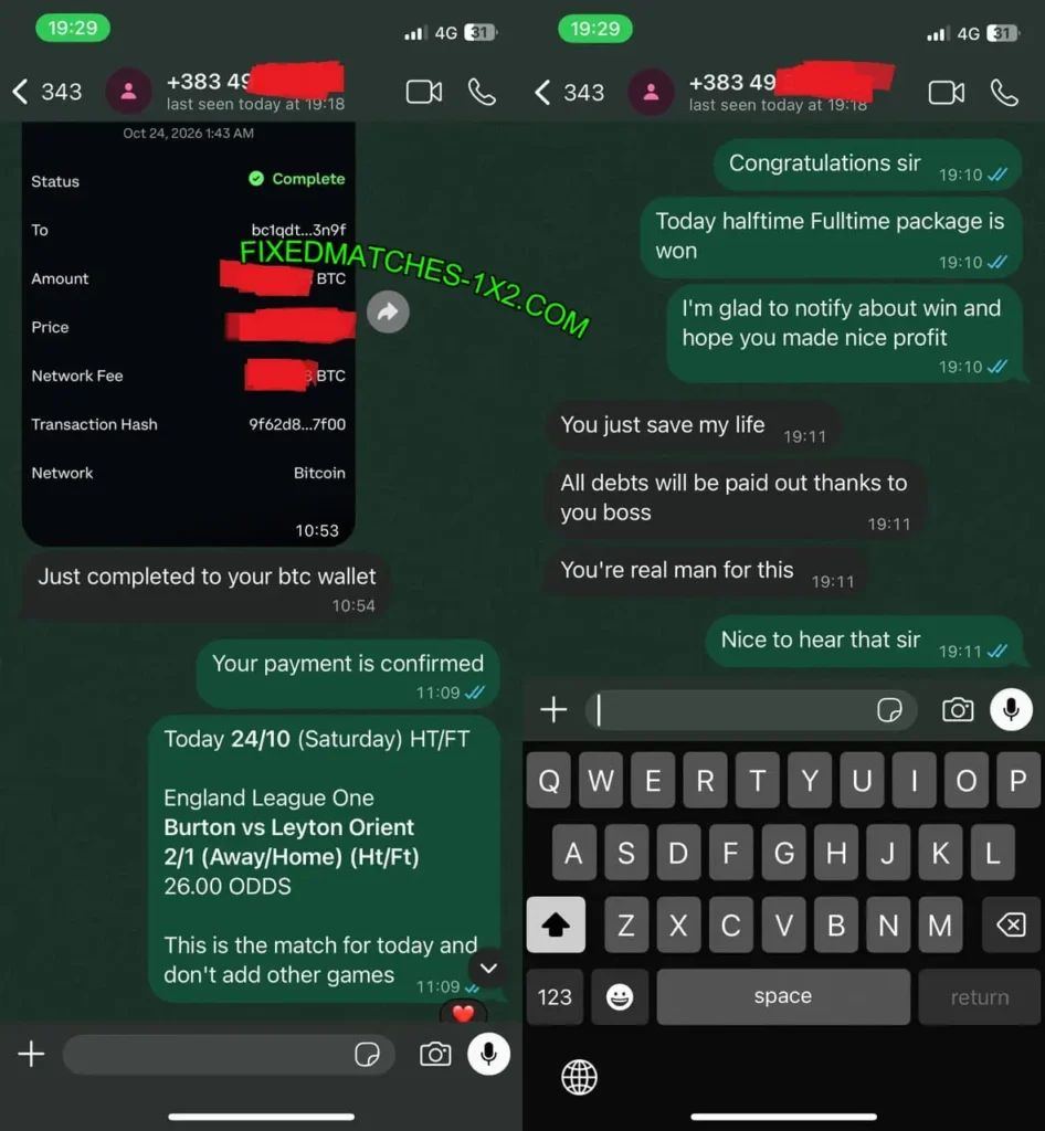 FIXED MATCHES 1X2 ON WHATSAPP FIXED MATCHES 1X2 ON WHATSAPP