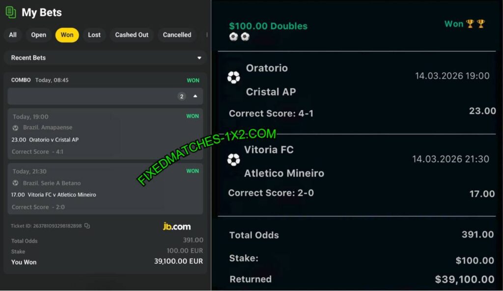 JB CRYPTO CORRECT SCORE FIXED MATCH JB CRYPTO CORRECT SCORE FIXED MATCH