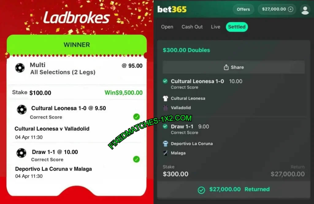 LADBROKES SOCCER FIXED BETTING MATCHES