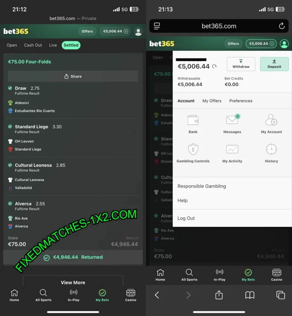 VIP FIXED MATCHES 1X2 COMBINED