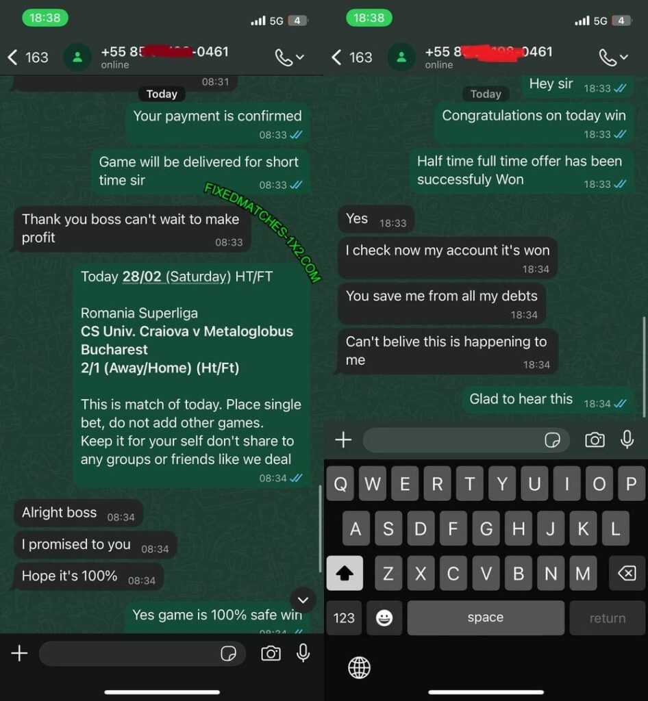 WHATSSAPP FIXED MATCH 1X2 WHATSSAPP FIXED MATCH 1X2