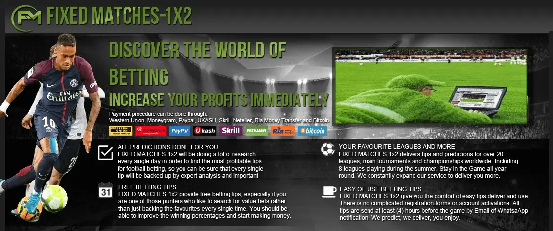 FIXEDMATCHES-1X2 | Correct Score Tips & VIP 1X2 Football Predictions