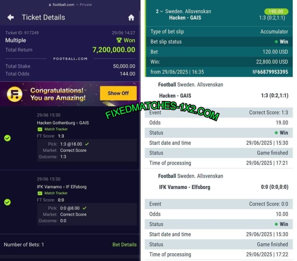 22bet correct score fixed matches