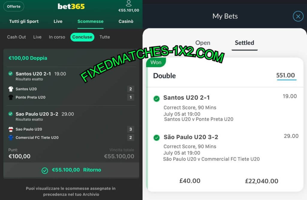 BET AT HOME CORRECT SCORE FIXED MATCHES