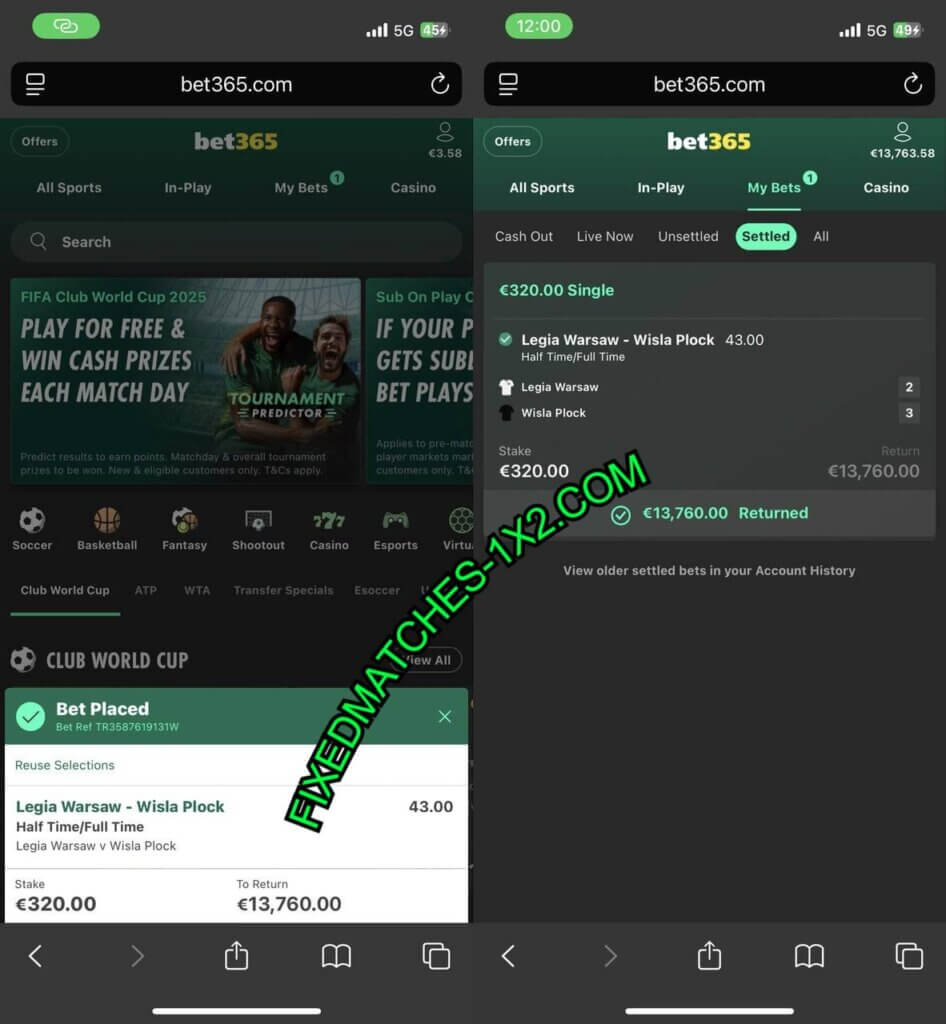 BET365 SOCCER FIXED BETTING TIPS