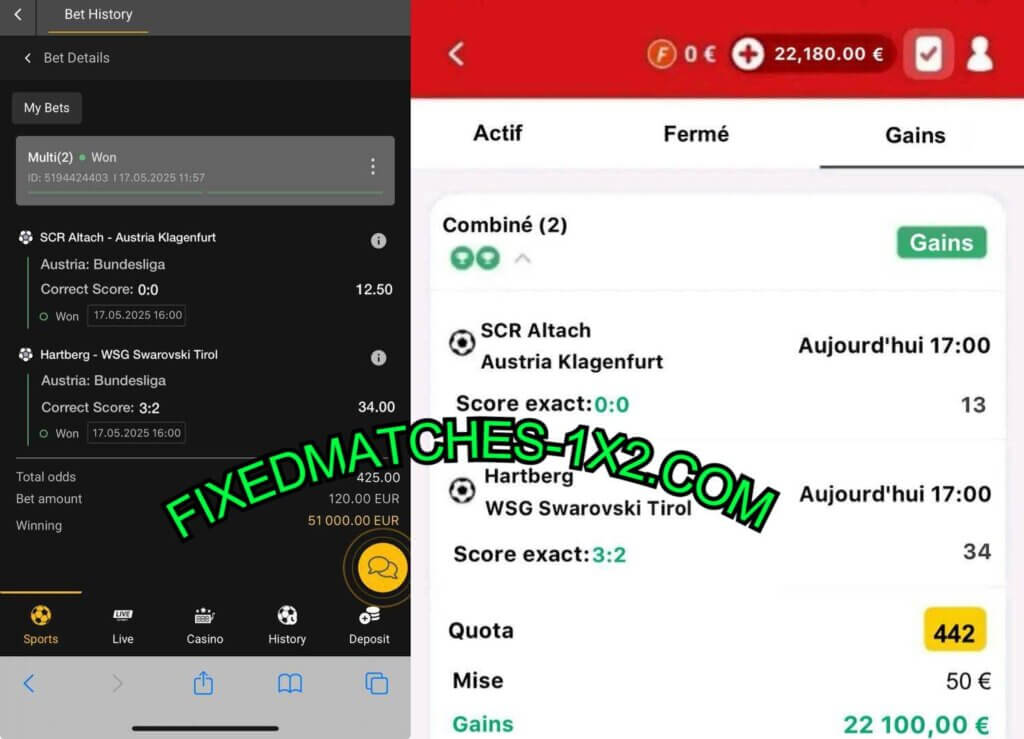 BWIN CORRECT SCORE FIXED MATCHES TIPS