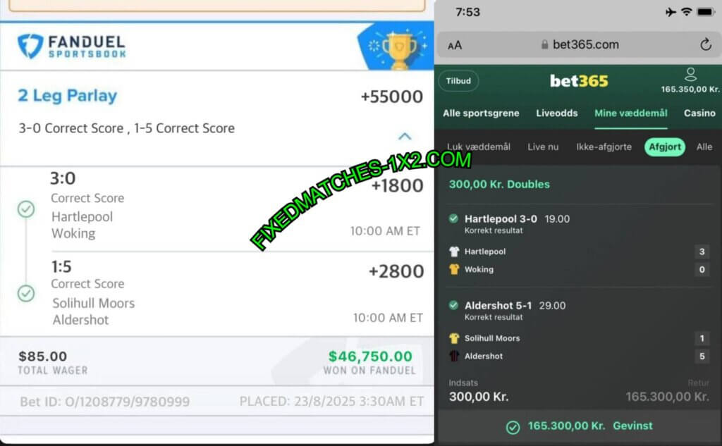 FANDUEL SPORTS FIXED MATCHES TIPS