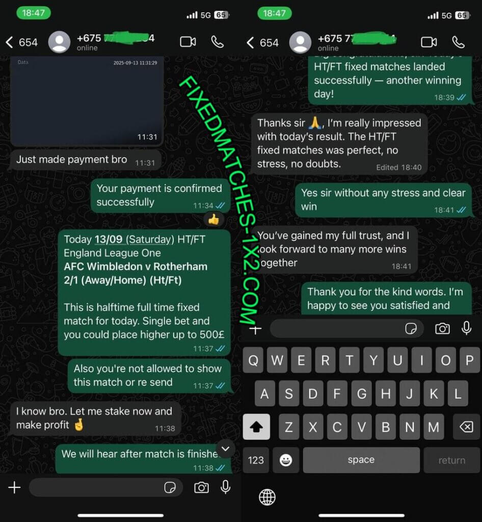 FIXED MATCH 1X2 ON WHATSAPP