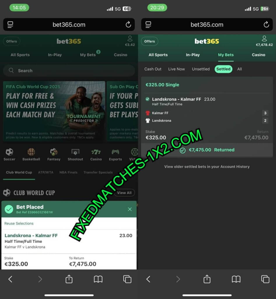 FIXED MATCH HALFTIME FULLTIME BETS
