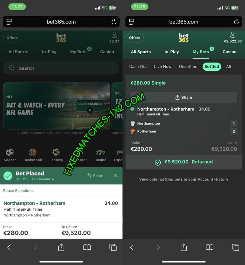 MANIPULATED FIXED HTFT MATCHES TIPS