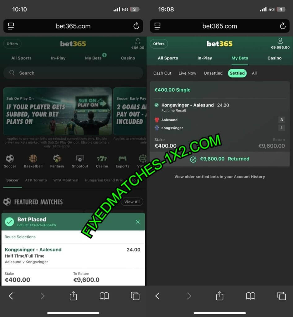 MANIPULATED FIXED MATCH HTFT TIPS