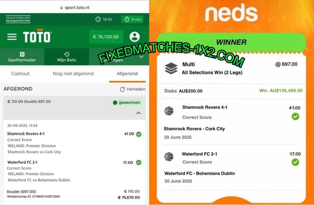 NEDS CORRECT SCORE FIXED MATCHES TIPS