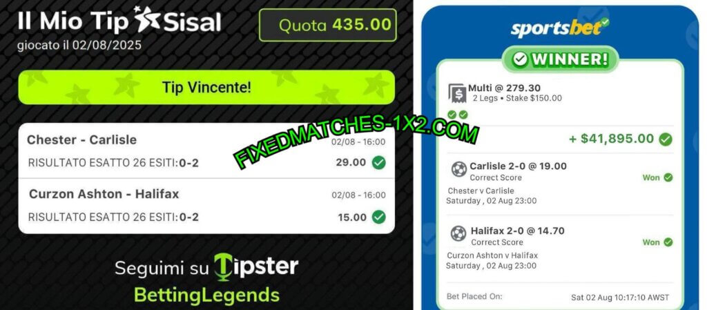 SISAL CORRECT SCORE SPORTS BET FIXED