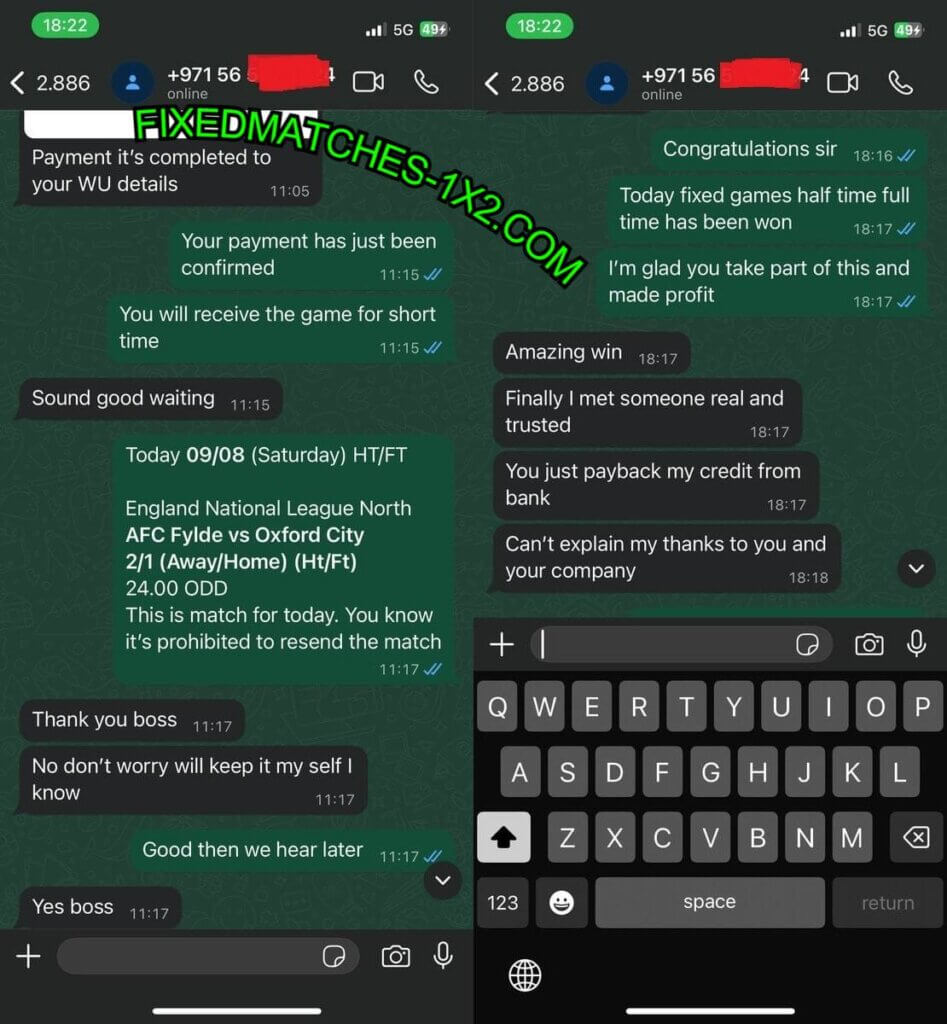 SURE FIXED MATCH TIPS ON WHATSAPP
